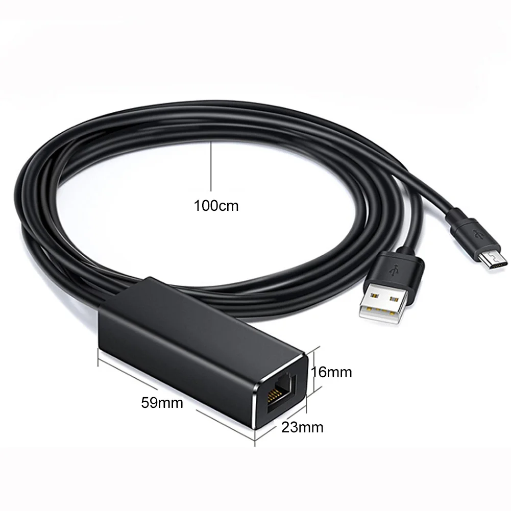 Gaming Portable Stable Plug And Play Micro USB To RJ45 Ethernet Adapter Aluminium Alloy Network Card High Speed Mini For Fire TV