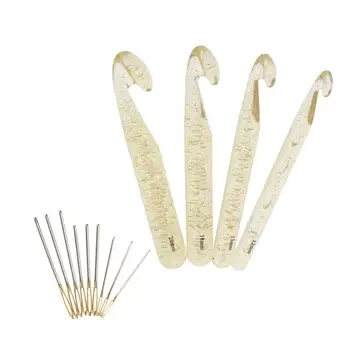 

4pcs 12mm/15mm/18mm/20mm Huge Crochet Hook with 9pcs Large-eye Blunt Needles for Yarn Sewing Knitting
