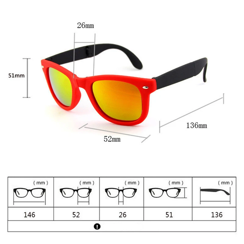 RBRARE Foldable Sunglasses With Box Vintage Classic Sun Glasses Men Shopping Travel Colorful UV400 Lunette De Soleil Femme