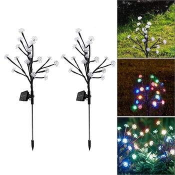 

2pcs Led solar lotus lamp dandelion copper wire lamp garden decoration explosion lamp ground firework lamp Christmas lamp