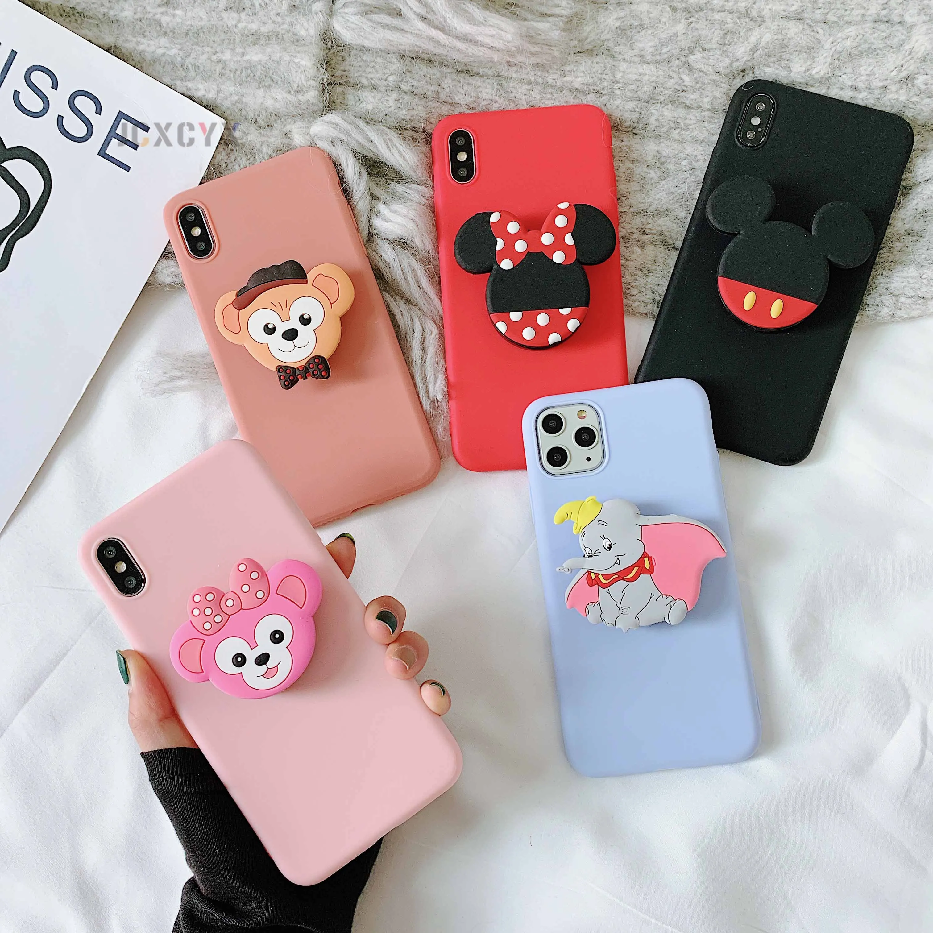 Мягкий чехол для iPhone X XR XS 11 Pro Max 6S 7 8 Plus с милым 3D рисунком чехол-держатель MAX чехлы |