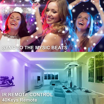 

Lighting Kit Home Decoration Sound Control Waterproof Epoxy IP65 RGB Light Bedrooms Bluetooth APP Colorful Black Bluetooth App