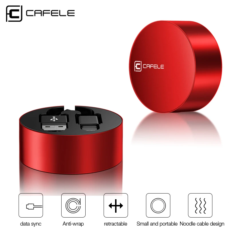 Cafele для Apple usb кабель для зарядки данных Анти-обертывание втягивается 8 Pi провод шнур для iphone 11 pro X 7 6 8 6S 5s Plus XS MAX XR 90 см