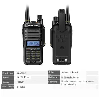 

Baofeng Waterproof UV-9R Plus 5W Wireless Cb Radio Walkie Talkie Long Range 15km 20KM Talkies for Car Hunting Amateur Radio Ham