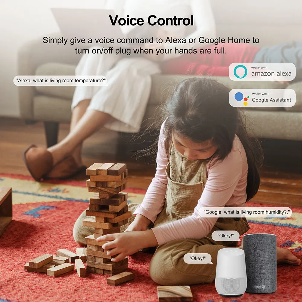 Temperature humidity meter smart temperature sensor smart thermometer Tuya smart WiFi Zigbee temperature humidity sensor Indoor thermometer hygrometer Smart life Support Alexa Google Assistant