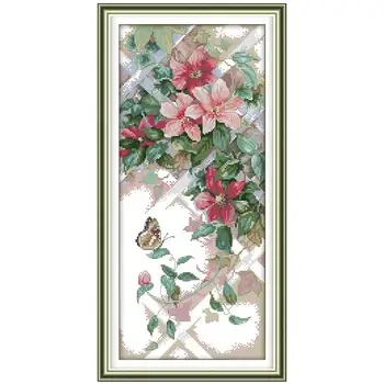 

Butterfly over Flowers counted printed on the canvas 11CT 14CT DIY kits Cross Stitch embroidery needlework Sets handmade
