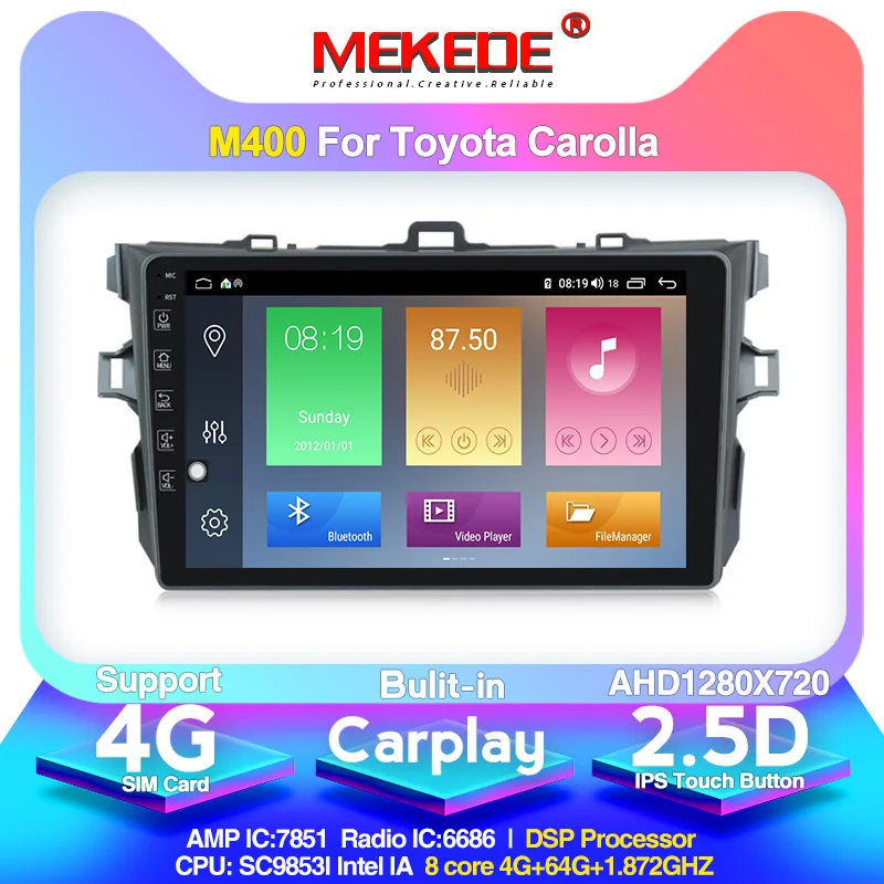 

IPS screen 4G lte 8core Android 10 Auto GPS radio DSP stereo player For Toyota Corolla E140 150 2008 2009 2010 2011 2012 2013