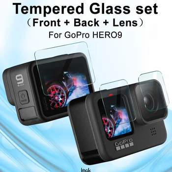 

for GoPro Hero 9 Tempered Glass Film IMAK Camera Lens+Front&Back Touch Screen Protector for GoPro Hero9