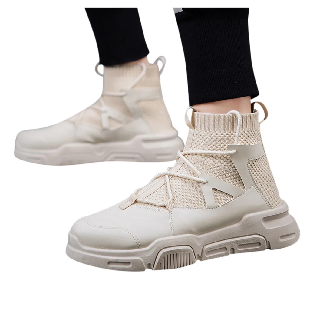 

SAGACE Shoes For Men Casual Boots Retro High-Top Suede Socks Booties Men Winter Retro Boots