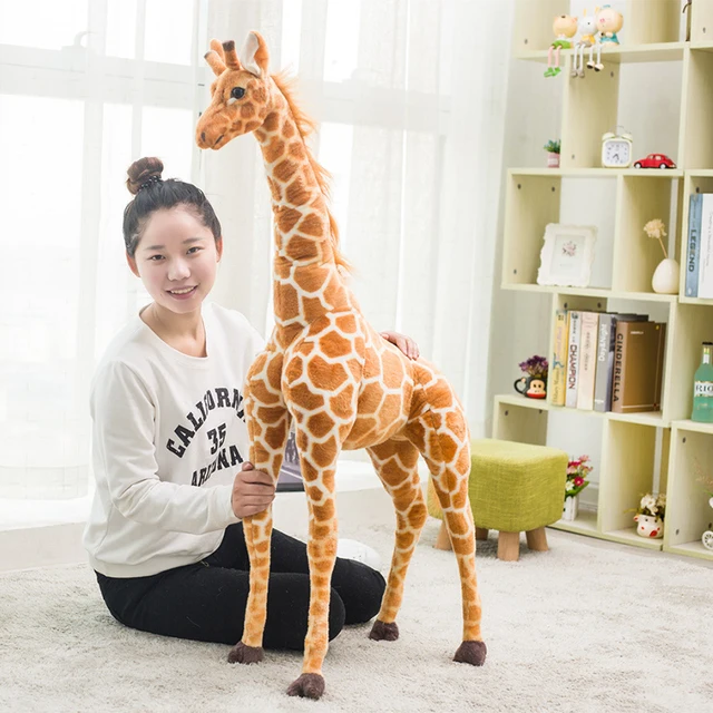 Huge Real Life Giraffe Plush Toys Cute Stuffed Animal Dolls Soft Simulation Giraffe Doll Birthday Gift Kids Toy Bedroom Decor 2