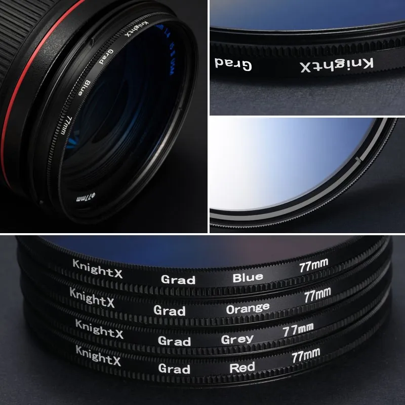KnightX с ультратонкой оправой 37 мм 52 мм 58 мм 37 GoPro аксессуары ND FLD Красный Цветной фильтр объектива для sony цифровой зеркальной камеры Canon Nikon для экшн-камеры GoPro Hero 4/3+/3 52 58 мм