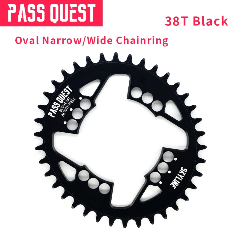 Pass Quest, 11 скоростей, Овальный горный велосипед, цепи 94BCD, GX, Кривошип, велосипедная рукоятка, передняя Звездочка шатун, горный велосипед, части 32-38T - Цвет: 38T Black