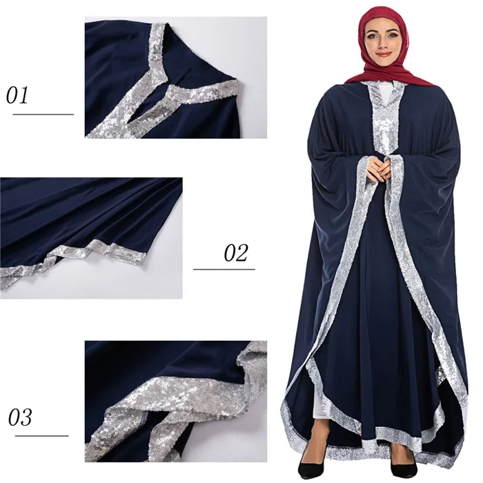 Мусульманское платье-хиджаб с блестками abaya s Djellaba Femme кафтан марокканский кафтан Дубай турецкие платья ислам одежда для женщин Оман