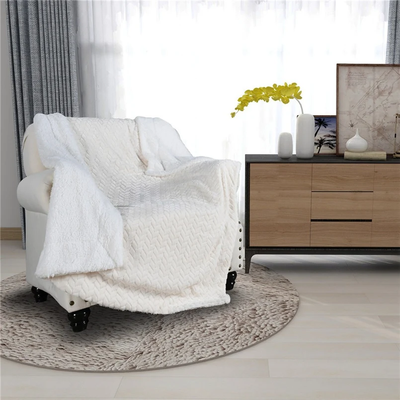 Flannel pattern thick fleece wool composite double leisure blanket cotton carpet on the floor mobile kitchen camping 30N26 (14)