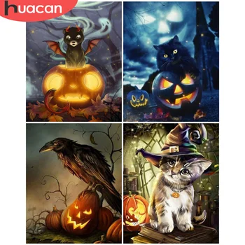 

HUACAN DIY Paint By Numbers Cat Hand Painted Painting Art Gift Pictures By Number Animal Kits Home Decoration