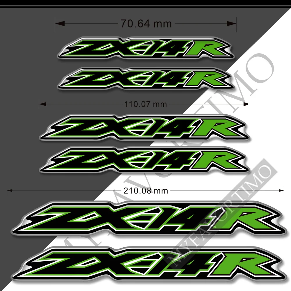 For Kawasaki Ninja ZX-14R ZX14R ZX 14R Tank Pad Stickers Emblem LOGO Fairing Upper Shell Decal Motorcycle Gas Knee