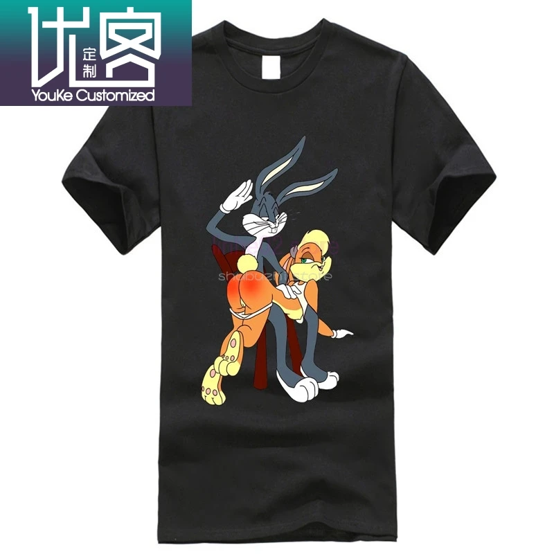 new Bugs Lola Bunny Spank Cartoon Punishment men t shirt sbz6185 | Мужская одежда