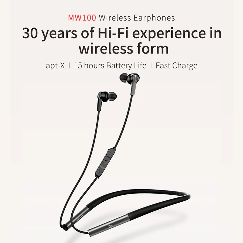 SHANLING MW100 Graphene Dynamic Driver Bluetooth Wireless In-ear Earphone Sport Earbuds Liquid Silicon Neckband Apt-X