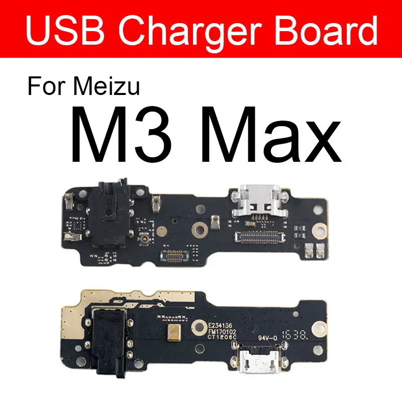 

Charging USB Jack Port Board Flex Cable For Meizu Meilan M3 Max M3Max USB Charger Dock Connector Board Repair Replacement Parts