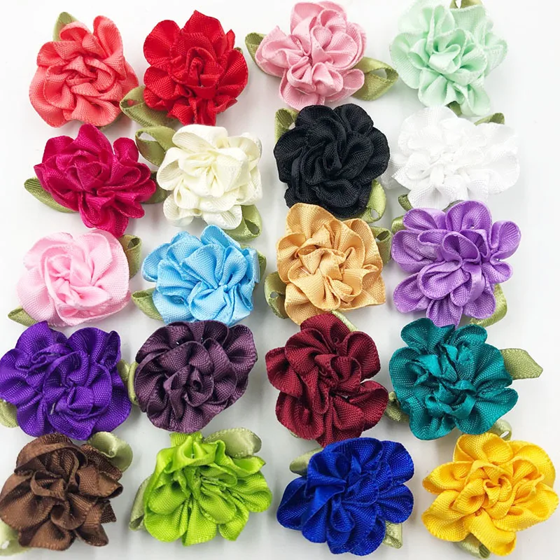 

40pcs Ribbon Flower Carnation Appliques Sewing/Craft/Wedding Lots A068 U Pick