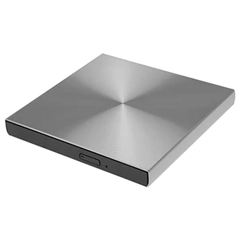 

External CD DVD Drive USB3.0 DVD Burner CD-ROM Player for Laptop MAC Ma-cBook Win 10/8/7 / XP PC (Silver)