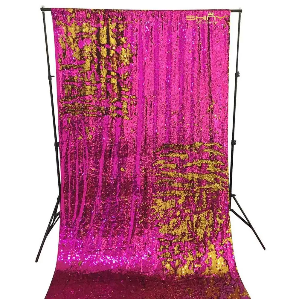 

Sequin Curtain 2 Panels 3FTx6FT Color Backdrop Fabric Reversible Sequin Photo Backdrop Gold Sequin Backdrops For Youtube/Picture