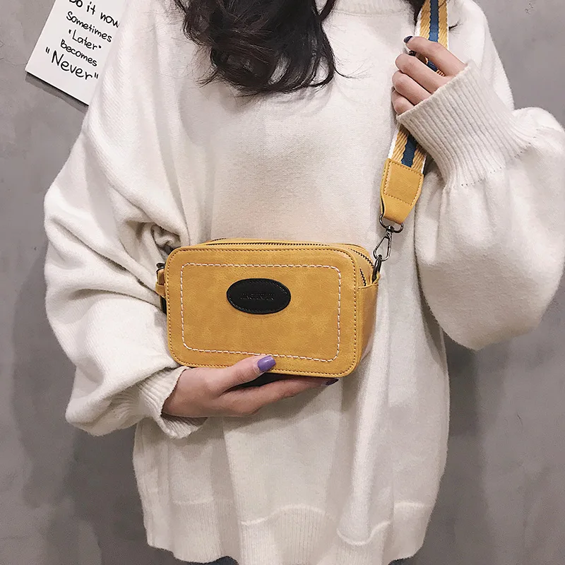 

Small Bag Women's 2018 New Style Fashion Korean-style Versitile Fashion Retro Shoulder Bag CHIC Hong Kong Style Wide-Strap Squar