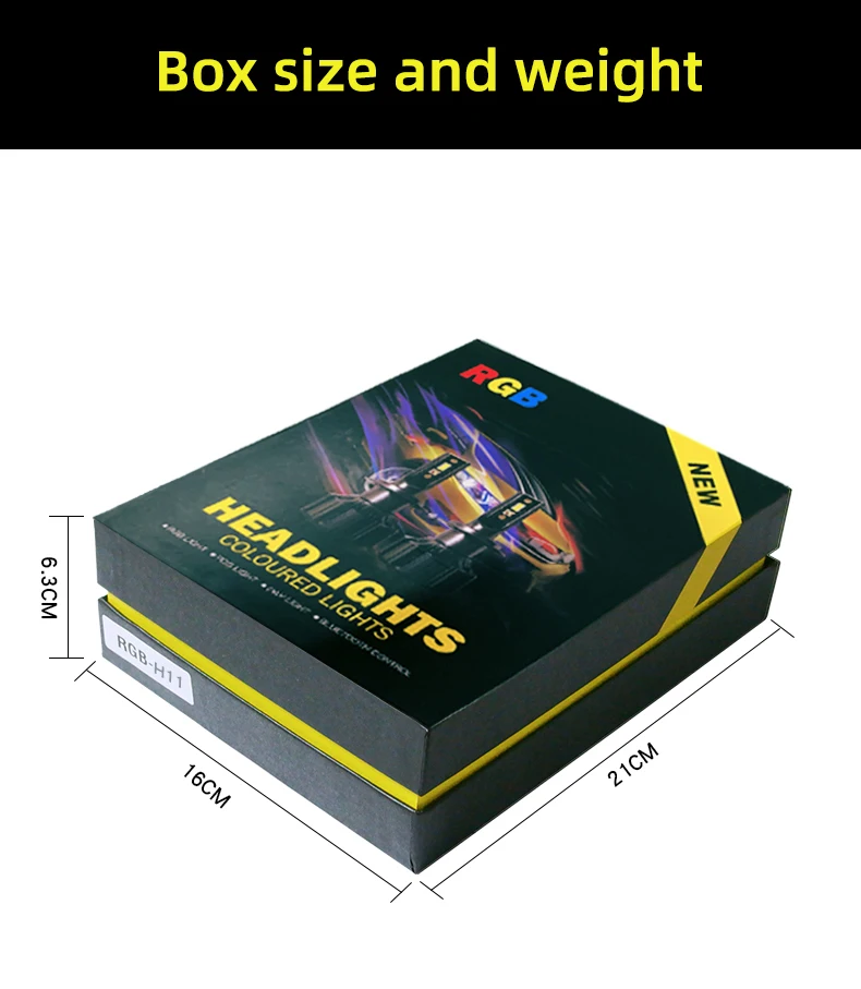 2 шт. H1/H3/H4/H7/H11/9005 RGB Автомобильный светодиодный фонарь семь цветов лампа с голосовым управлением беспроводной Bluetooth App управление