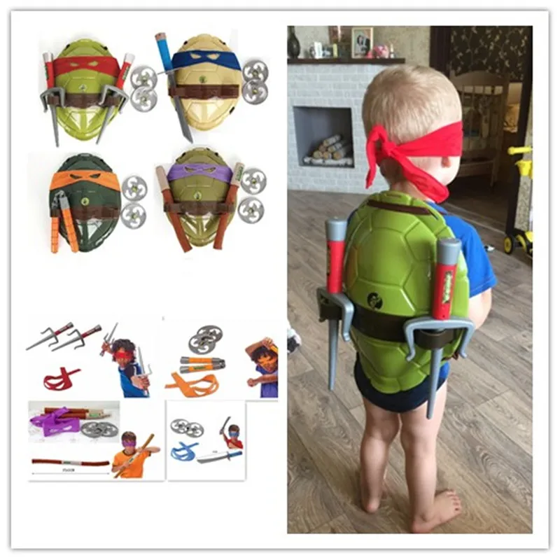 

Turtles Armor Toy Weapons Turtle Raphael Michelangelo Leonardo Figure Cosplay Mask Shell Weapon Props Party for boy kids