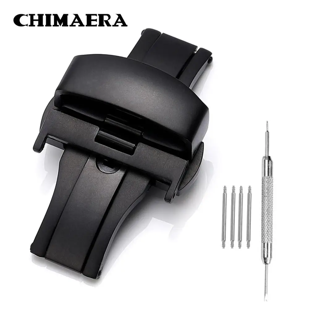 

CHIMAERA Brushed Watch Buckle 316L Stainless Steel 18 20 22mm Double Push Butterfly Deployment Buckle with Tools