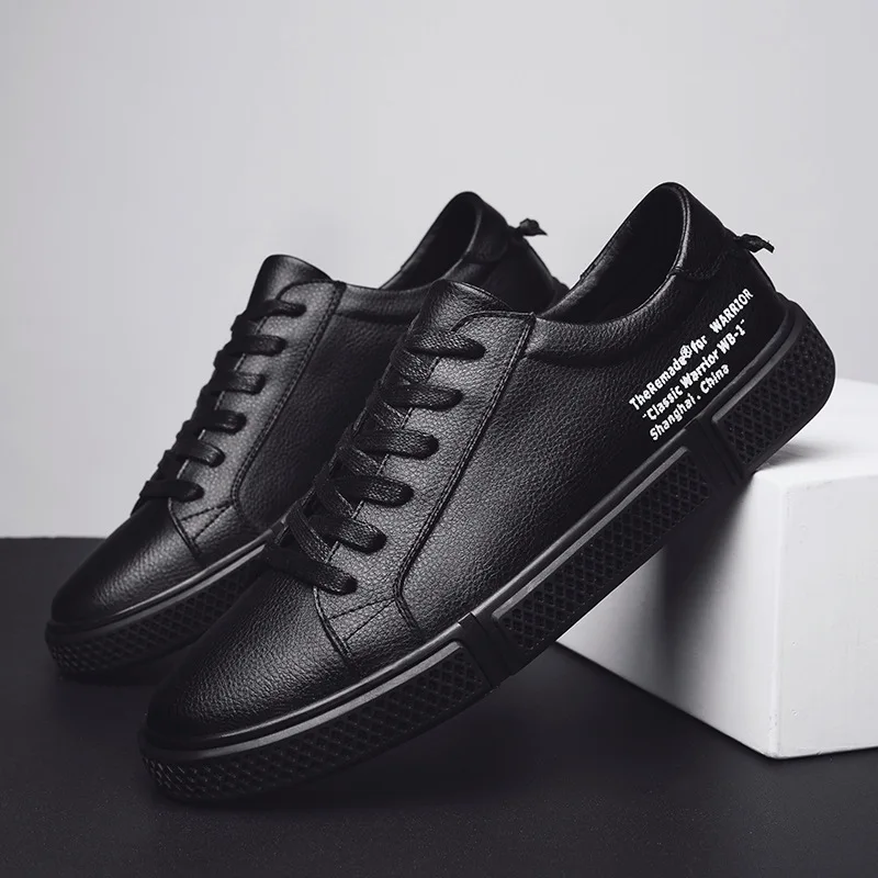 

Spring New Style Breathable MEN'S Leather Shoes Versatile Comfortable Casual Shoes Men's Plain Light Korean-style Men Sneakers