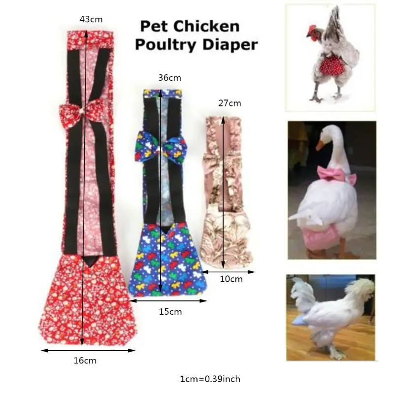Pañal lavable portátil para mascotas, para aves de corral, pato, gallina, Ganso, Paloma, posicionamiento de decoloración, Carapace S/M/L