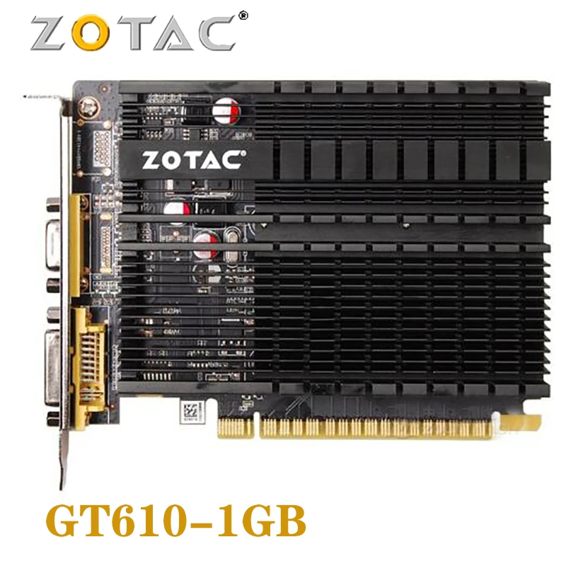 

ZOTAC Video Card GeForce GT 610 1GB/2GB 64Bit GDDR3 Graphics Cards GPU Map For NVIDIA Original GT610 1GD3 2GD3 Dvi VGA PCI-E