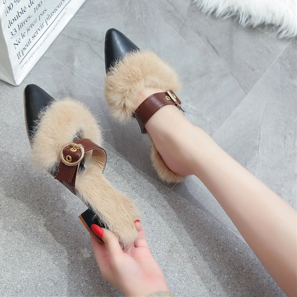 fuzzy mule slippers