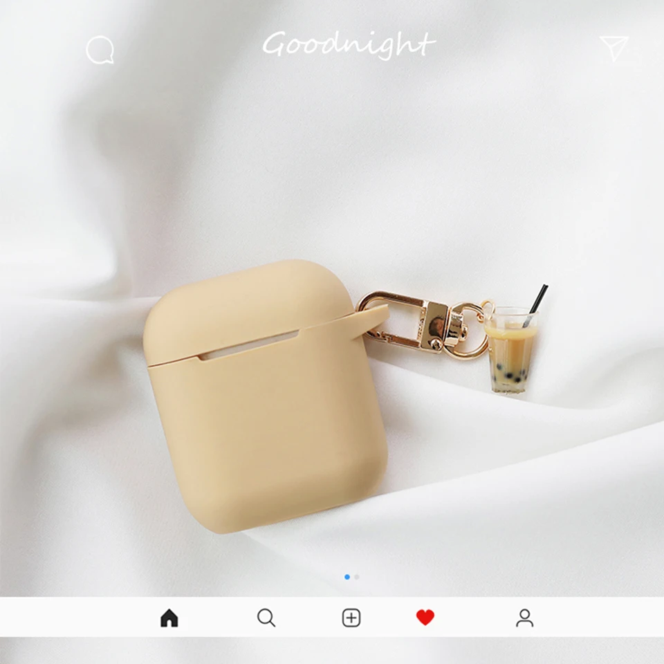 Бутылка для чая с молоком, силиконовый чехол для Apple Airpods 1 2 Чехол, Bluetooth сумка для наушников, беспроводная Крышка для наушников, коробка для ключей