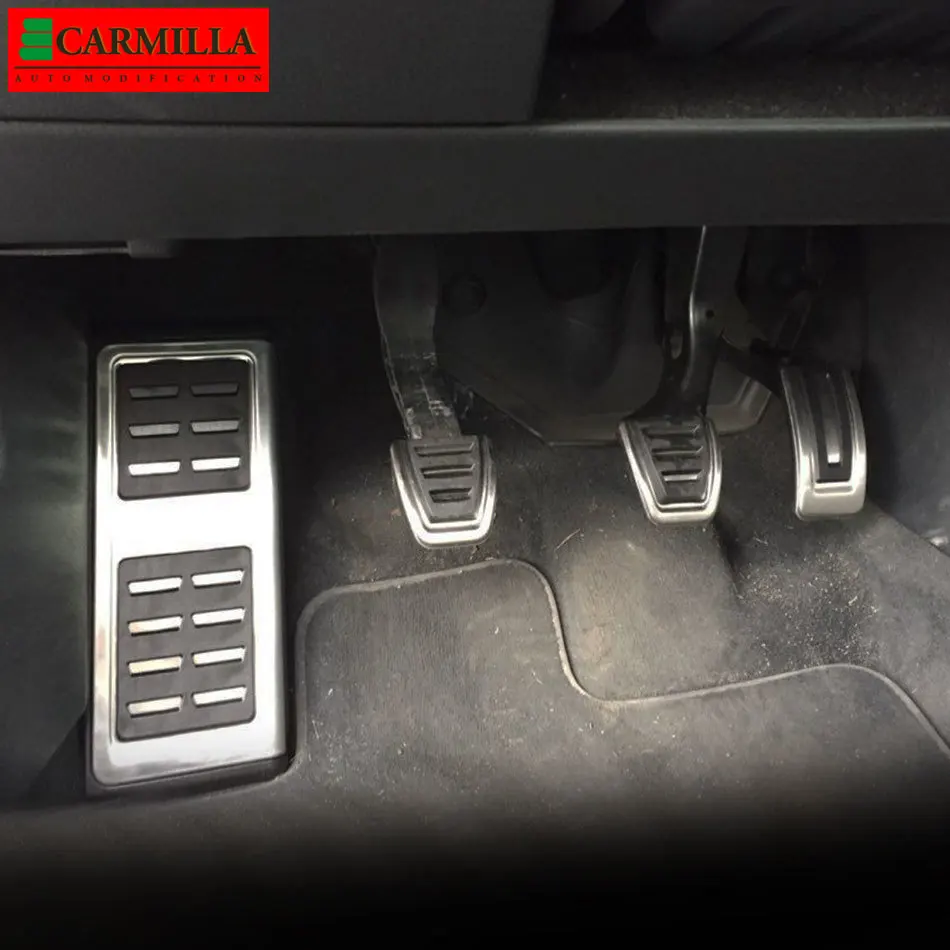 Car Pedals for Seat Leon ST SC 5F LHD 2013-Accessories Carmilla Stainless Steel Gas Brake Restfoot Pedal Cover Protector, car accessories,car pedals,pedal cover,stainless steel pedal cover