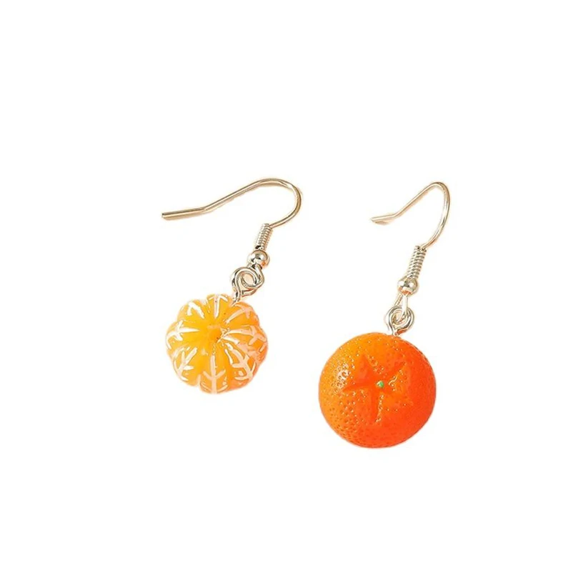 Dangle Earrings Drop Earrings Fruit Design Earrings Unusual Earing Women Orange Fruit Drop Hanging Earrings For Teen Funny Girls Female Ear Rings Jewelry Gift Stainless Steel