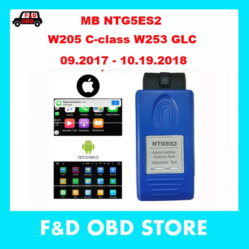 2019 для активации CarPlay Apple Android через OBD W205 C-class W253 GLC NTG5.2 | Автомобили и мотоциклы