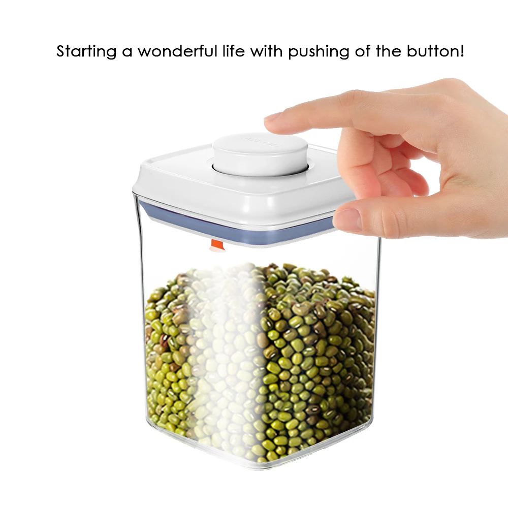 2 шт контейнер для хранения еды безвкусный кнопочный Квадратный Контейнер с вешалкой BPA бесплатно влагостойкий Штабелируемый для кухни, офиса
