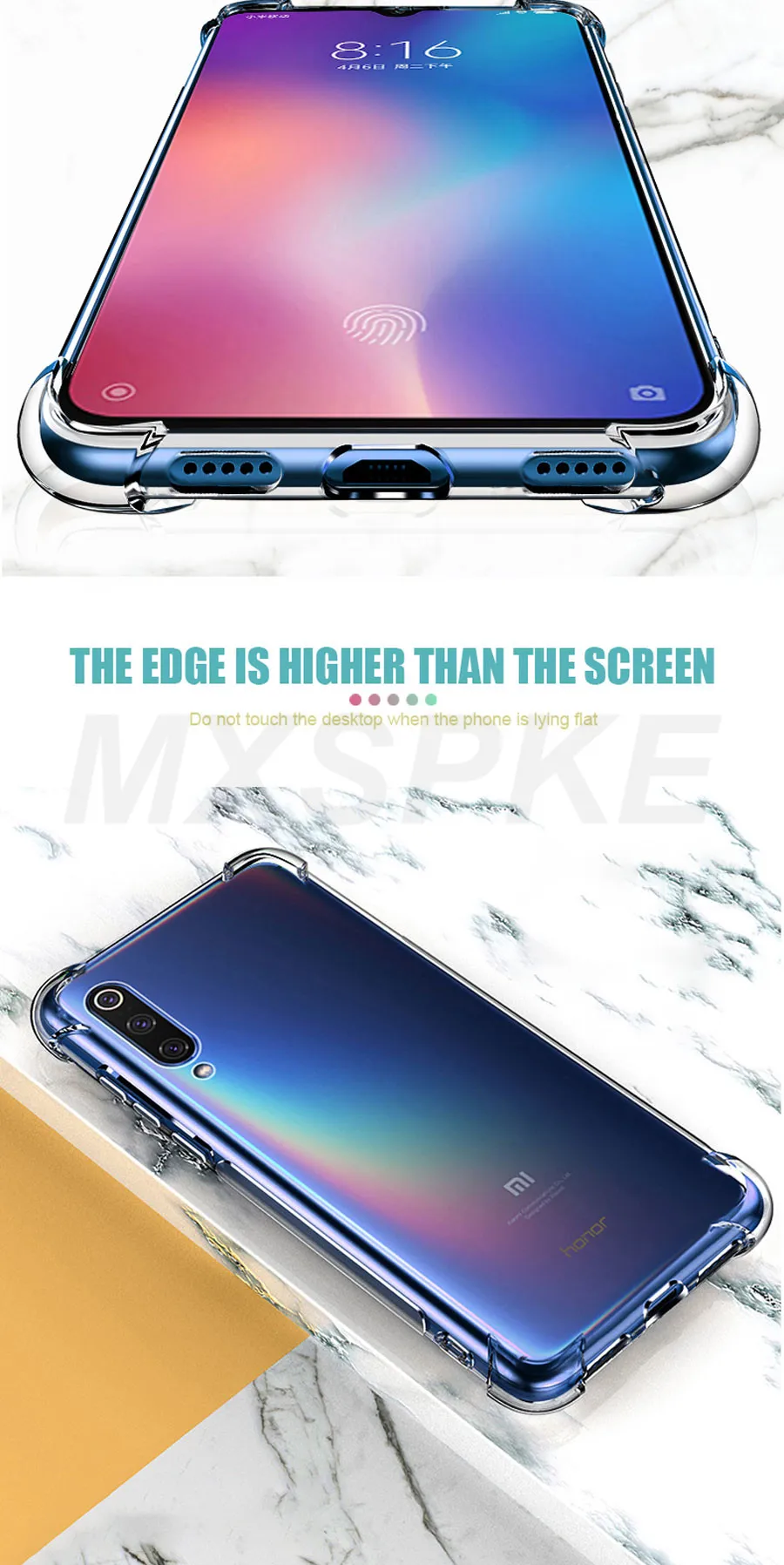 Luxury Shockproof Silicone Phone Case For Xiaomi Mi 9 8 A3 A2 10 11 Lite Case Xiaomi Mi 9 8 SE 9T 11X 10T Transparent Back Case iphone 11 Pro Max  cover