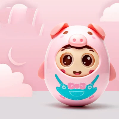 Новые детские погремушки, мигание глаз, свиная кукла, неваляшка, Roly-poly, силиконовая игрушка для прорезывания зубов, веселье для новорожденных, подарок, Детская обучающая головоломка, игрушки