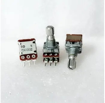 

2pcs/lot for NOBLE12 type dual volume potentiometer A10K volume potentiometer 15MM plum shaft