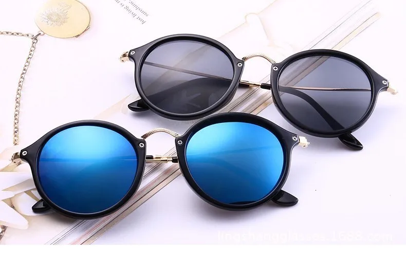 Мужские солнцезащитные очки с круглыми заклепками, роскошные брендовые маленькие черные солнцезащитные очки с оправой, женские винтажные сексуальные очки из сплава в стиле ретро