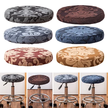 

Round Floral Printed Chair Cover Seat Cover Stool Slipcover Stretch Bar Stool