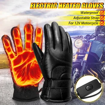 

Electric Heated Gloves Touch Screen Winter Hand Warmer For Hunting Skiing Cycling Motorcycle Gloves PU Waterproof Heated Guantes