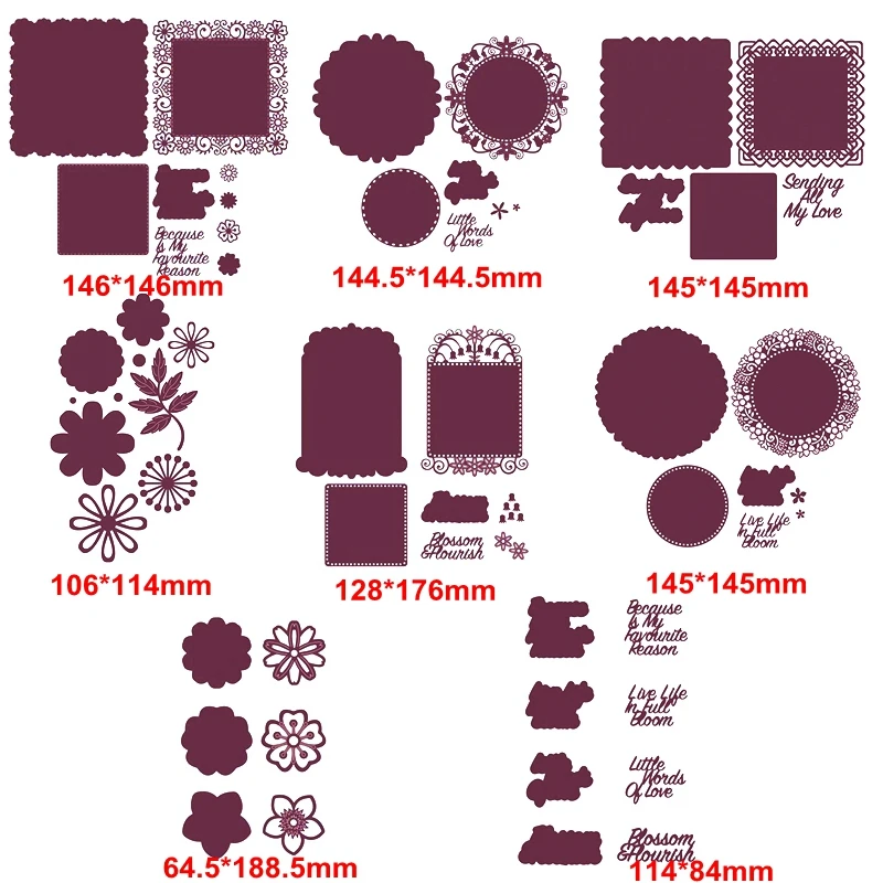 

Flowers Border Frames Metal Cutting Dies Flowers&Frames Die Cuts For Card Making DIY Scrapbooking New 2019 Embossed Crafts Cards
