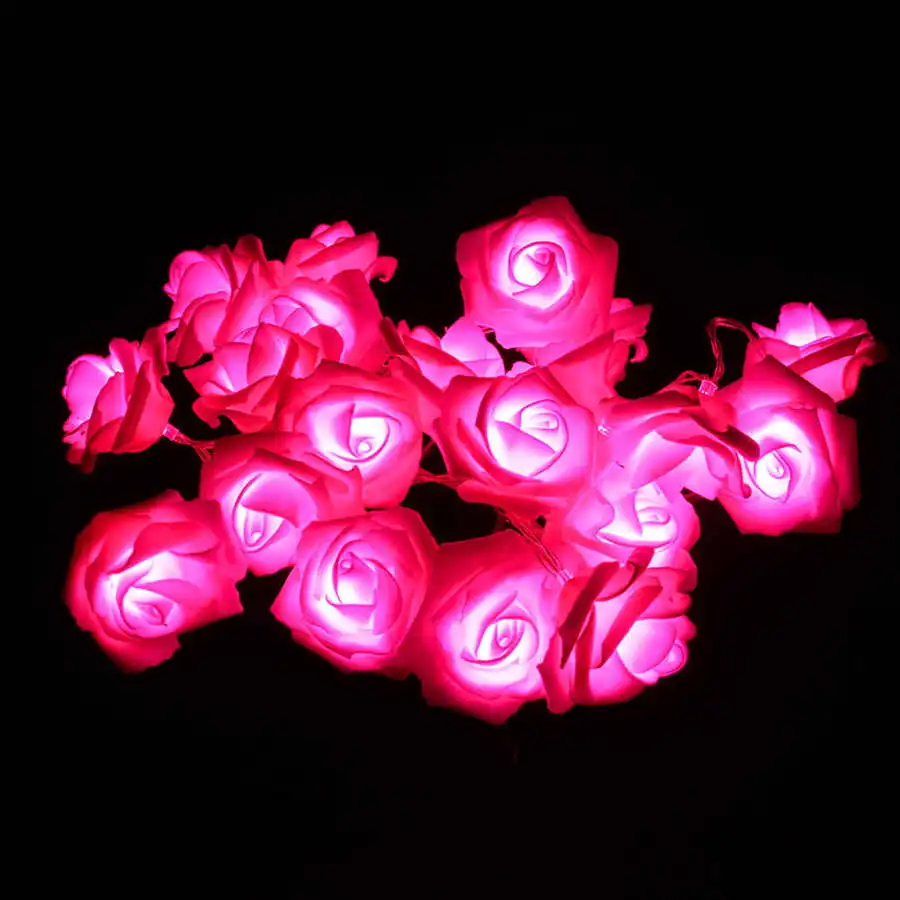 20LED Christmas Decor Rose Flower Fairy Wedding Garden Party Xmas String Lights 