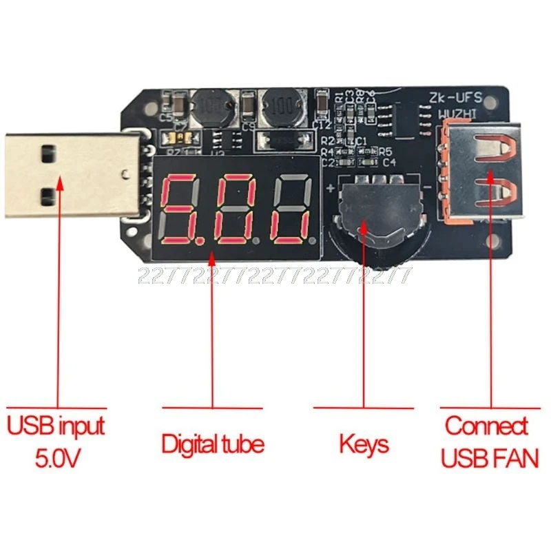 5 в 5 Вт USB вентилятор регулятор таймер светодиодный модуль затемнения Регулируемый регулятор скорости с корпусом для офиса, дома, автомобиля и т. д. S07 19