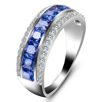 

fashion blue cubic zirconia crystal rings for women argollas de matrimonio bijoux luxe argollas de matrimonio accesorios mujer