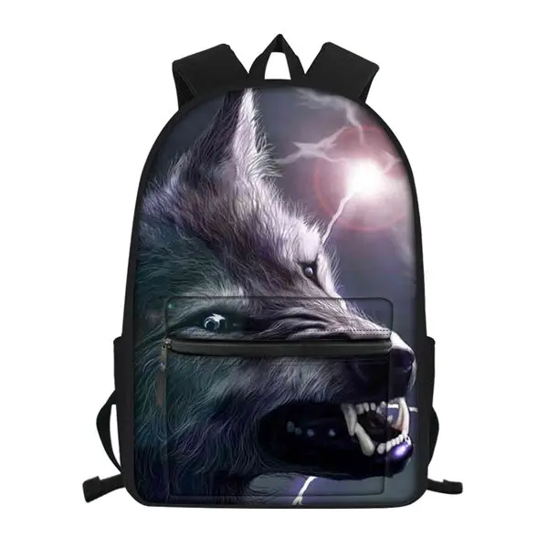CDWX3764Z58 HaoYun детский маленький холщовый рюкзак "Fantasy Wolf" узор школьные сумки Kawaii Animal Prnts детские дорожные рюкзаки - Color: CDWX3764Z58